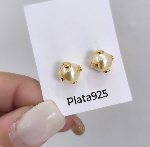 Abridor Plata Gold/Perla Engarzadas/6Mm thumbnail 2