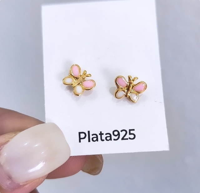 Abridor Plata Gold/Mariposa Rosa Y Blanca thumbnail 2