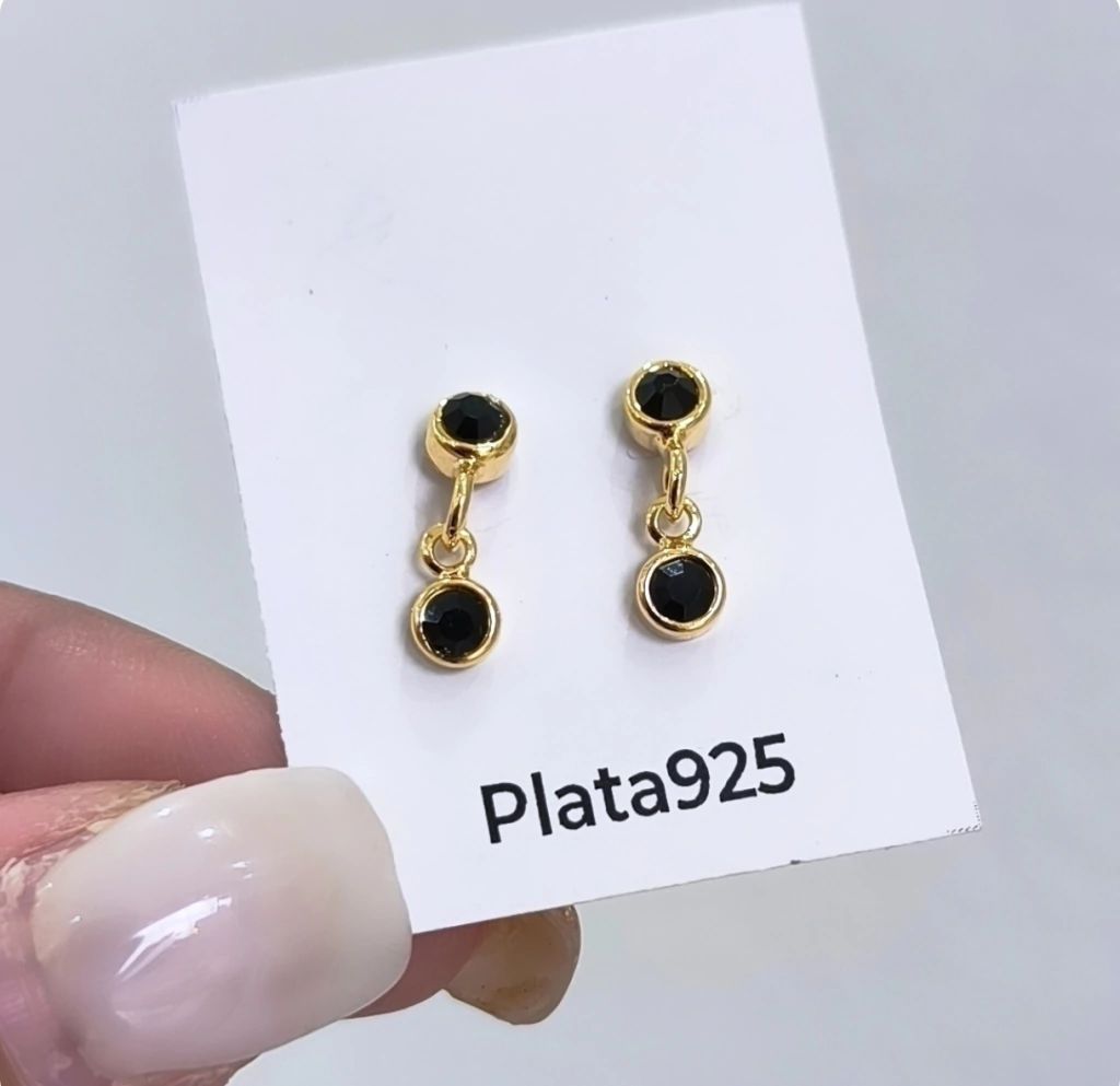 Abridor doble cubic onix/Plata Gold