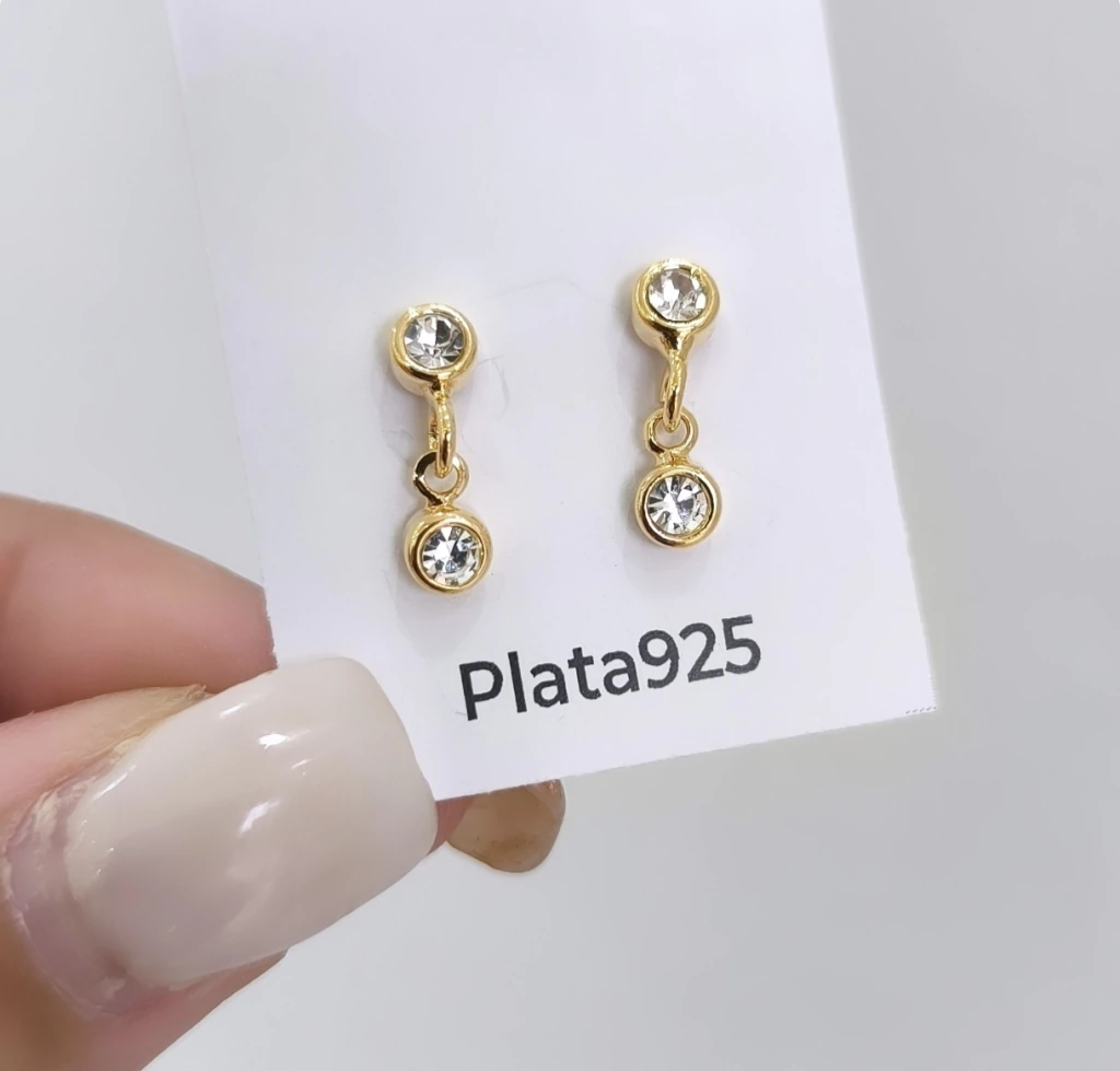 Abridor doble cubic blanco/Plata Gold/