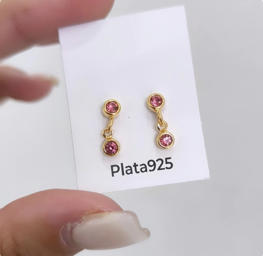 Abridor doble cubic rosa/Plata Gold