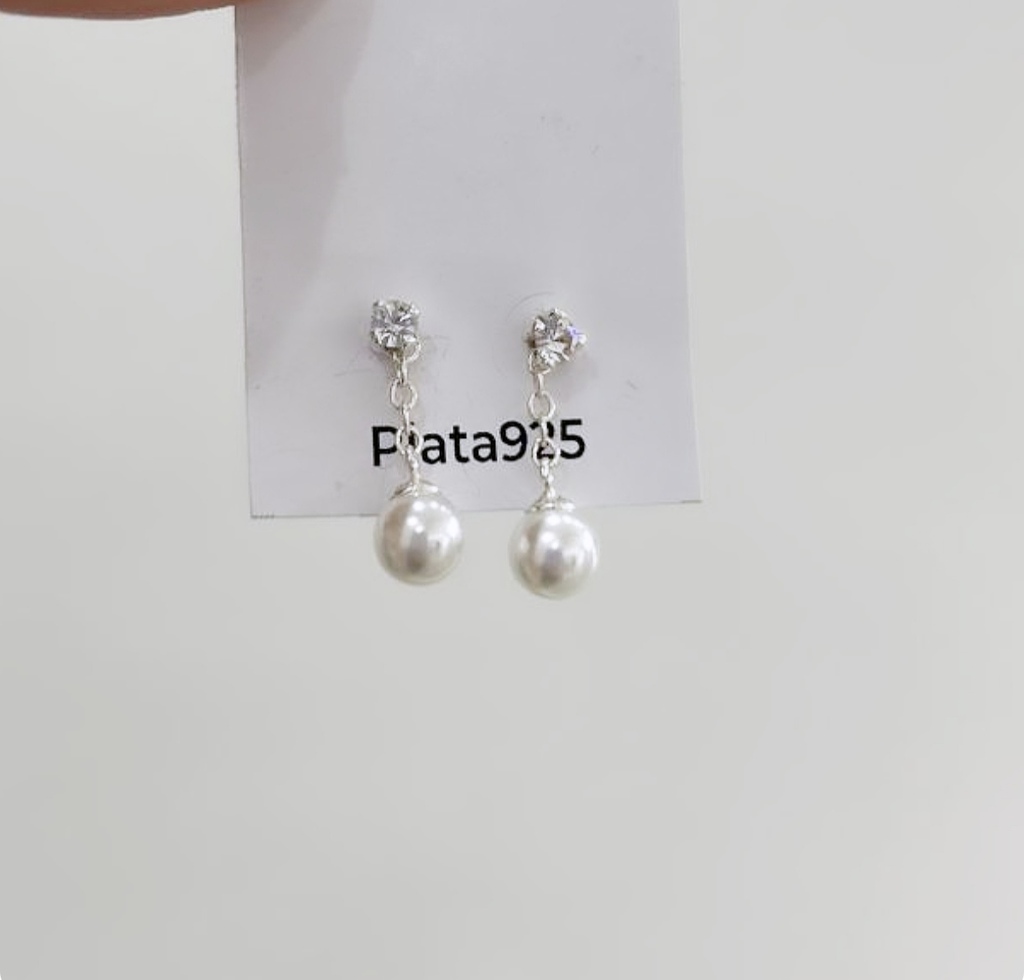 Colgantes Strass Y Perlas Naturales/Par/Plata925 thumbnail 3