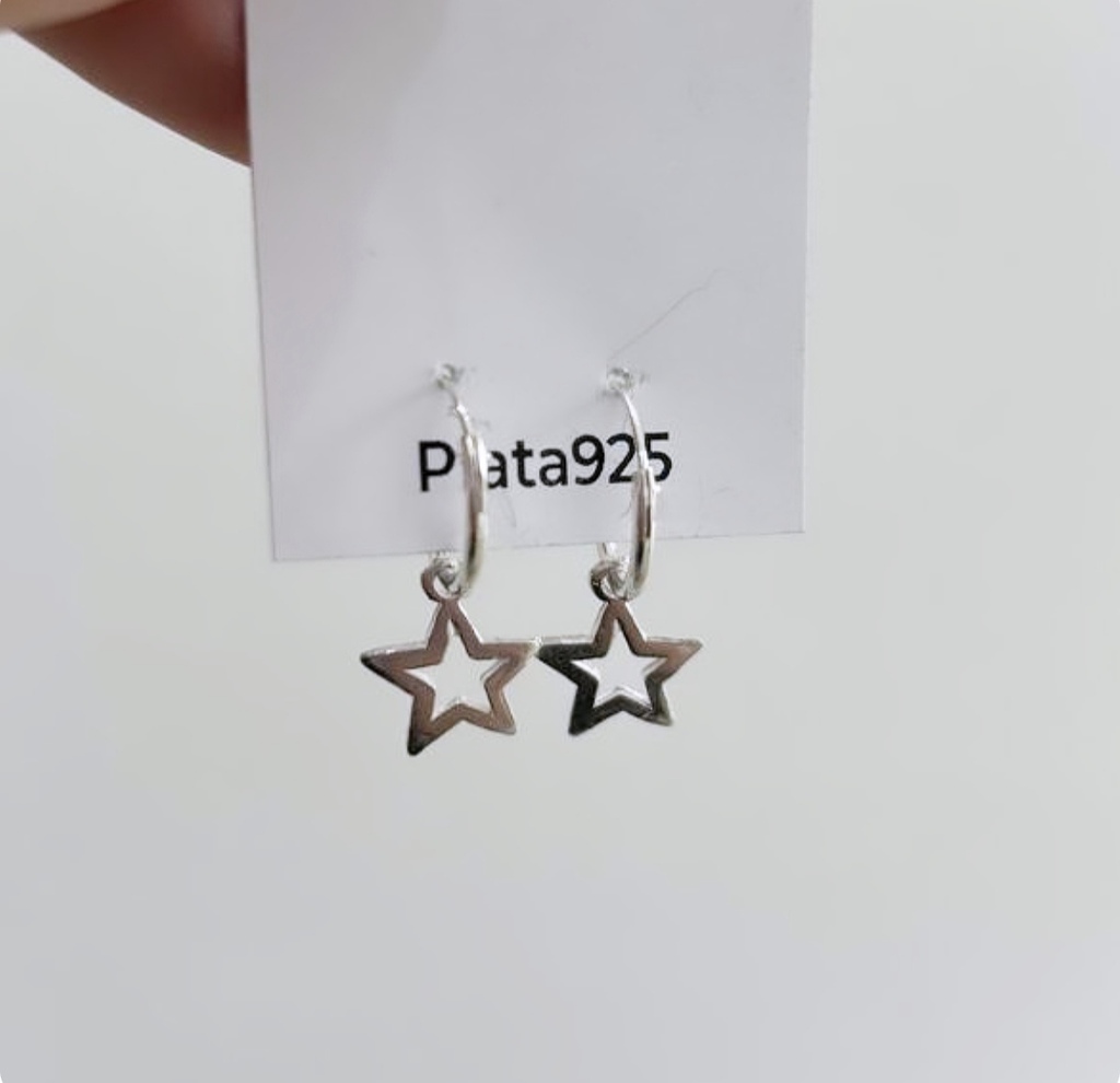 Argollas Estrella Calada/Par/Plata925 thumbnail 3