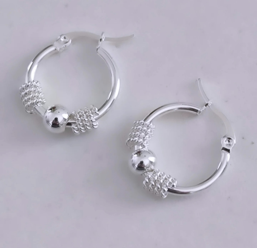 Argollas Bali/Acero Blanco thumbnail 3