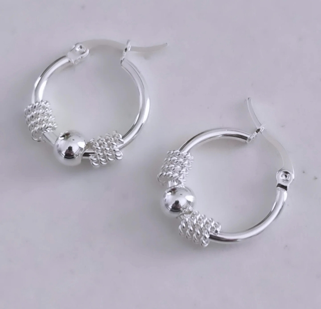 Argollas Bali/Acero Blanco thumbnail 2