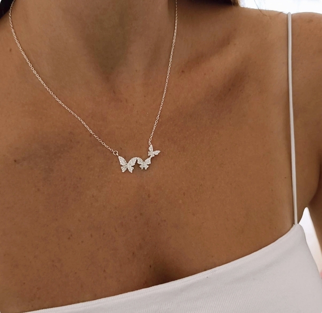 Conjunto Tres Mariposas/Micropave/Regulable/Acero Blanco thumbnail 2