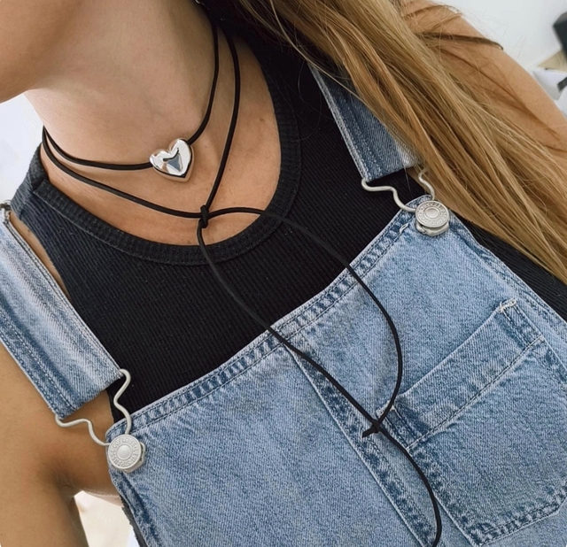 Chokers love black/Regulable/Acero blanco thumbnail 2