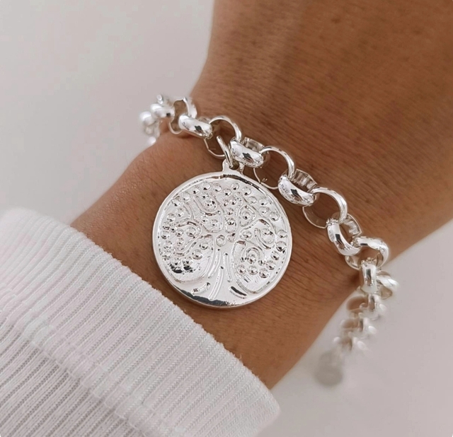 Pulsera Medalla Árbol De La Vida/Acero Blanco thumbnail 2