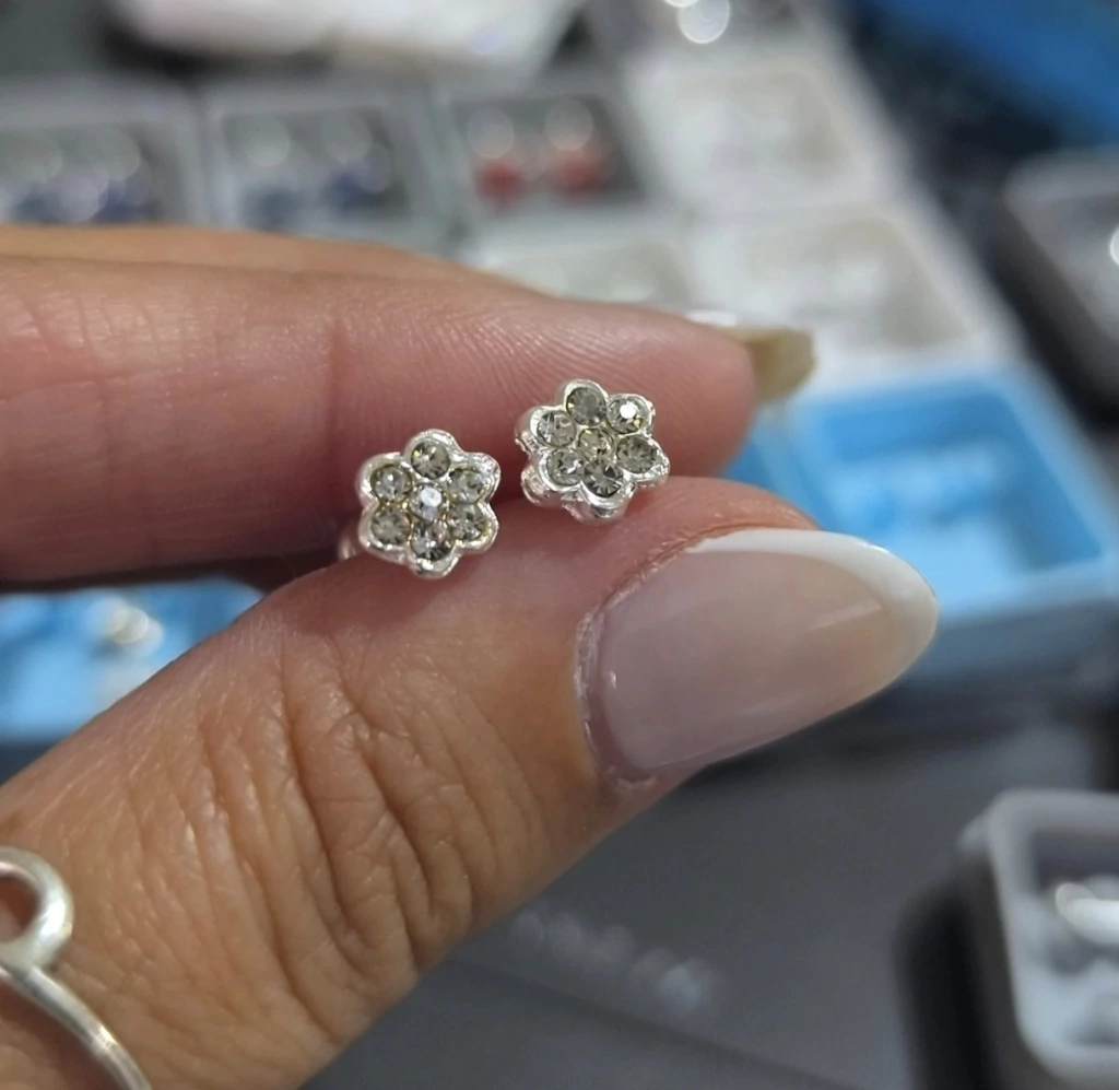 Abridor flor con Cubic cristal/Plata925