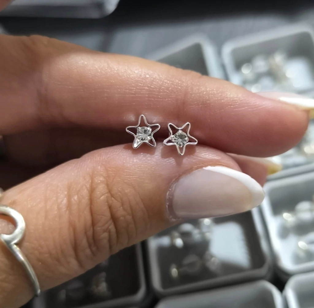Abridor estrella calada/Cubic en el centro/Plata925