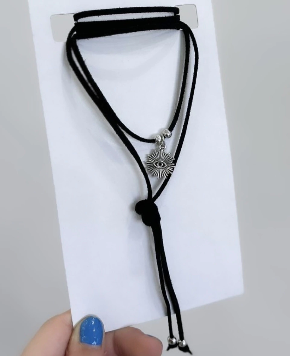 Chokers tendencia estilo corbatero/Ojo protector black