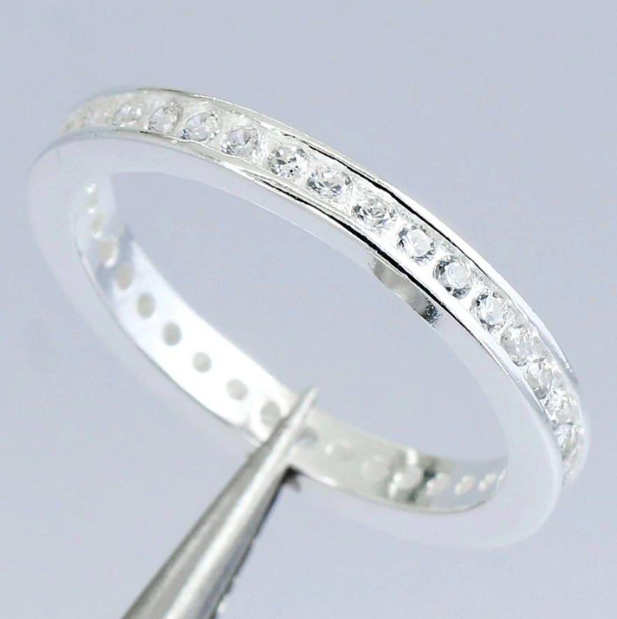 Anillo sin fin/Cubic cristal/Plata Italiana 925/N°14