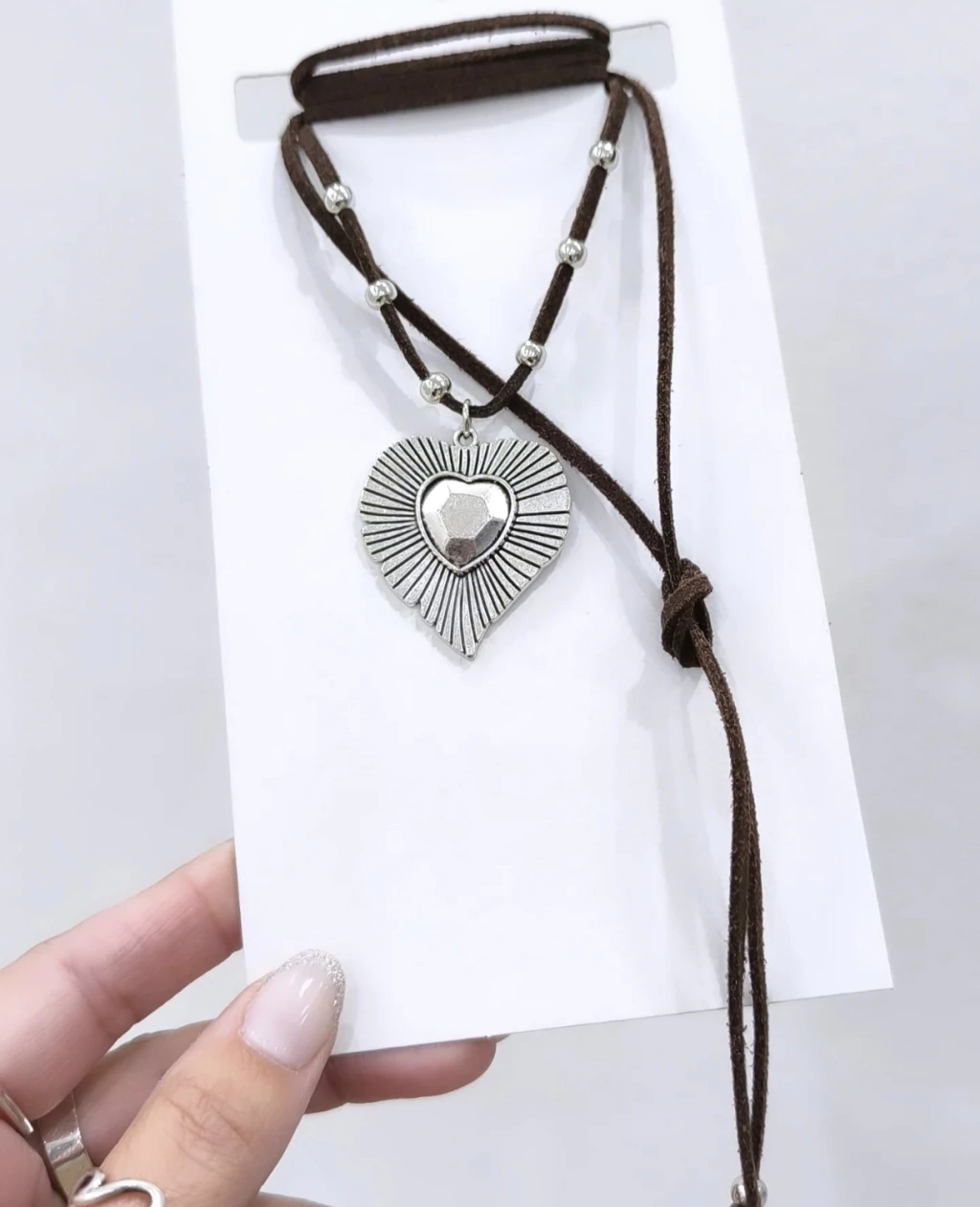 Chokers tendencia Corazón vintage/Black//Gamuza regulable