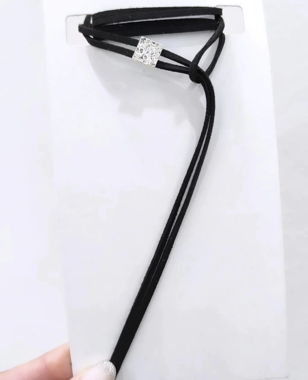 Chokers tendencia cuadrado/Black/Gamuza regulable