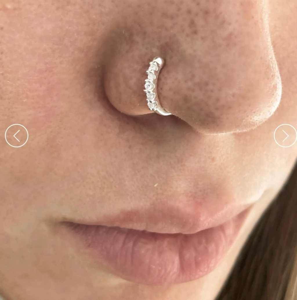 Aro a presión/Labio/Nariz/Oreja/Unidad Cubic cristal/Plata925