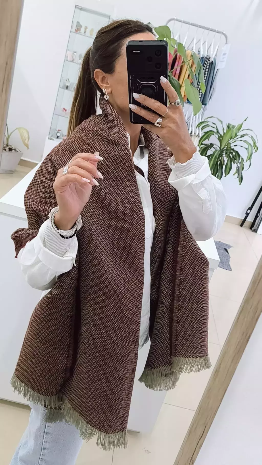 Pashmina/Ruana/Marrón y beige