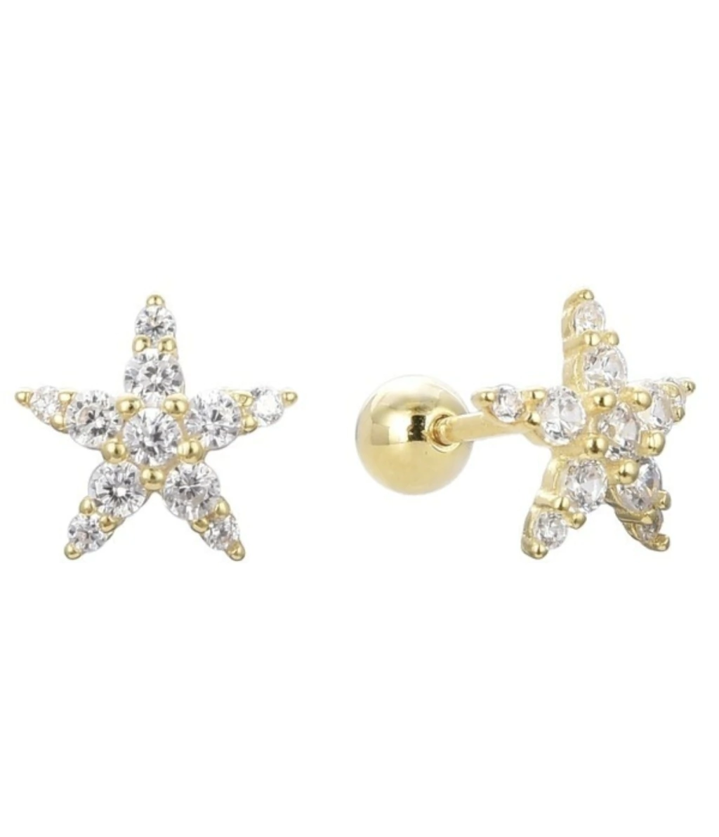 Aro piercing/Unidad/Plata925 Gold/Micropave estrella