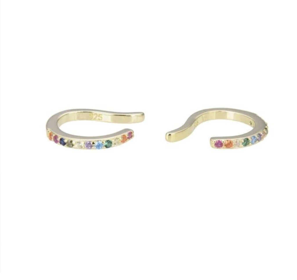 Cuff a presión unidad plata925 Gold cubic multicolor
