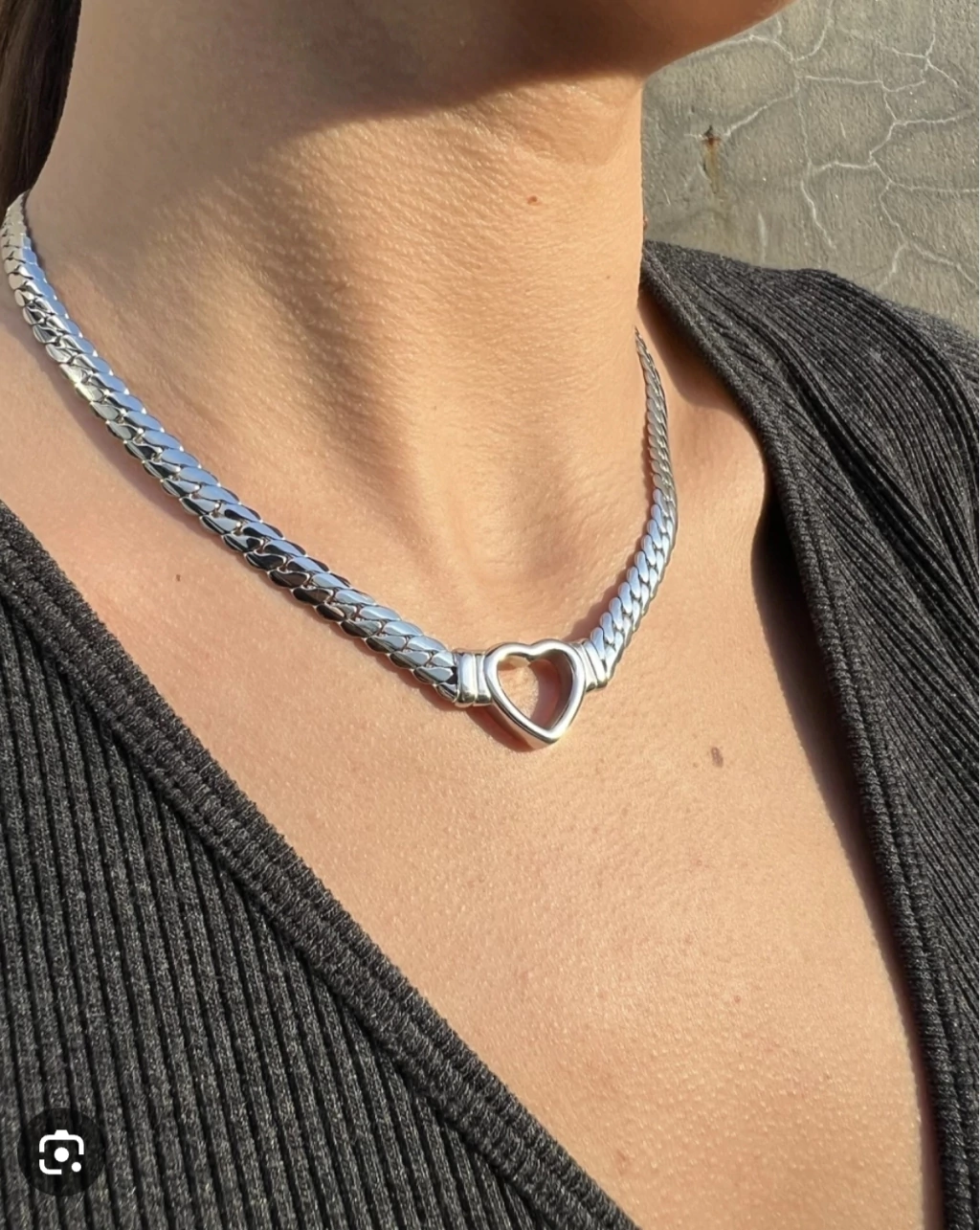 Collar Kim love/Silver/Regulable/Acero quirúrgico hipoalergénico