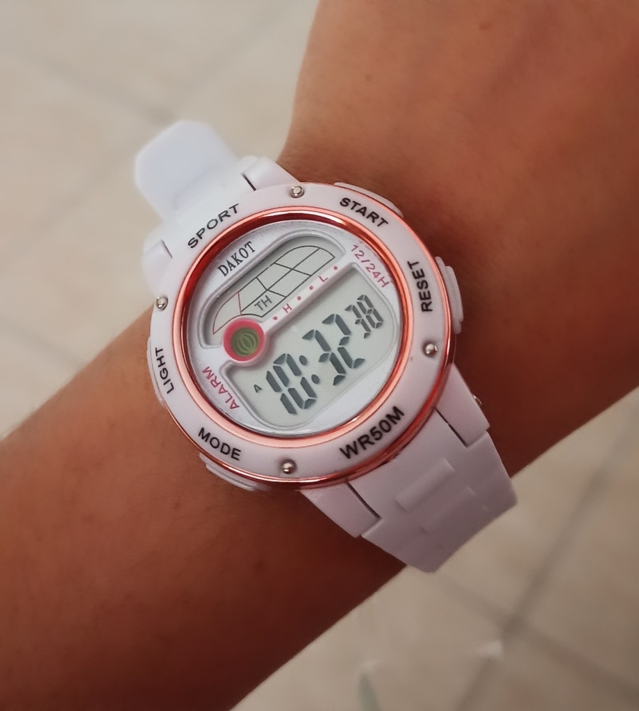 Reloj Deportivo/Unisex/Blanco Con Detalle Rosé) thumbnail 3