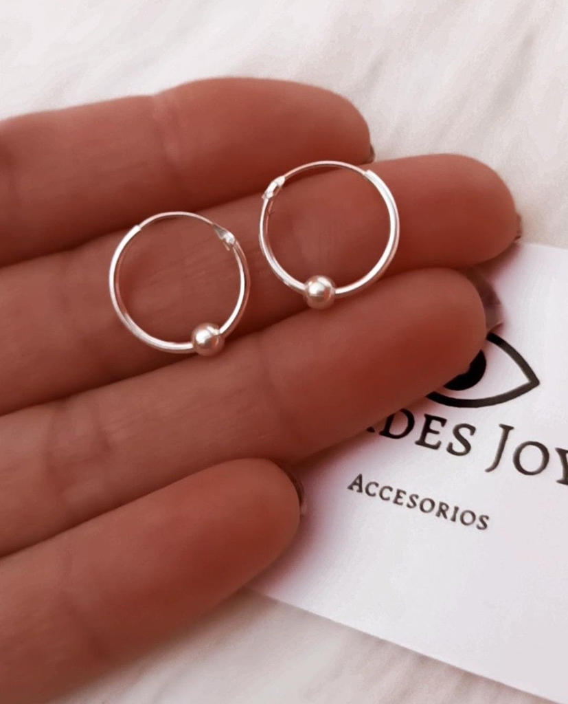 Argollas(Par)1,2Cm/Bali/Plata92 thumbnail 3