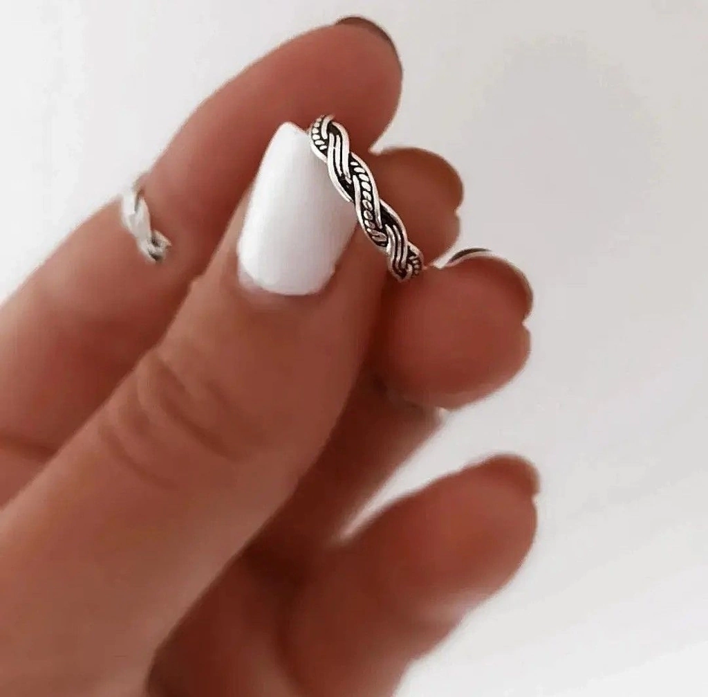 Midi trenzado ancho/Regulable/Plata925/