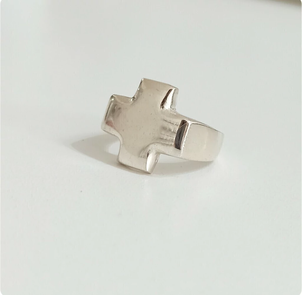 Anillo cruz del equilibrio/Plata925