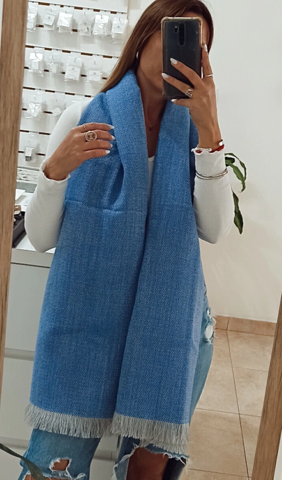 Ruana/Pashmina/Azul/1.90x80