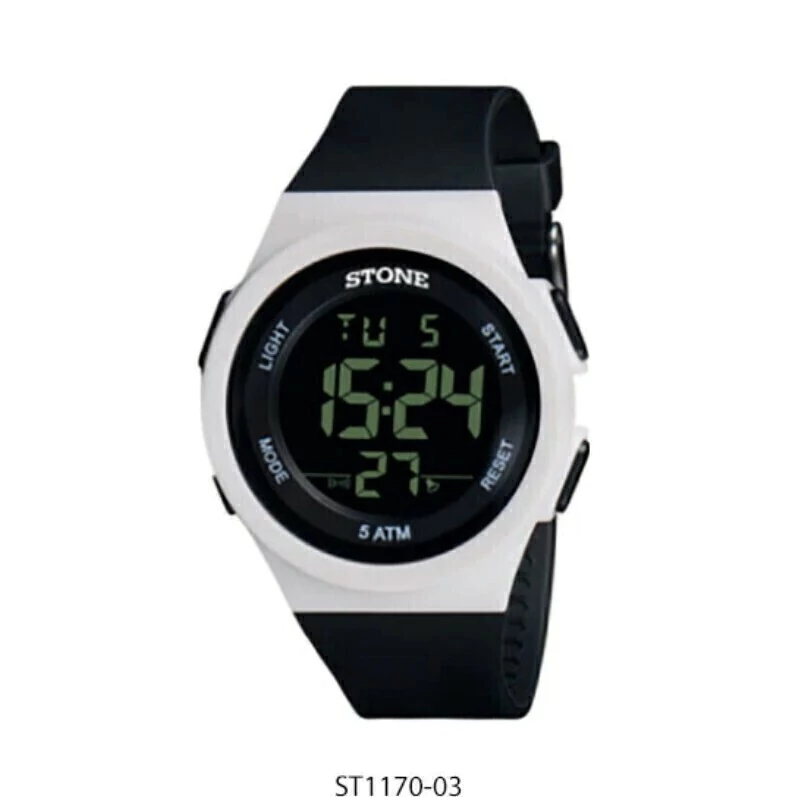 Reloj stone/Negro y blanco/Unisex/Elegante sport