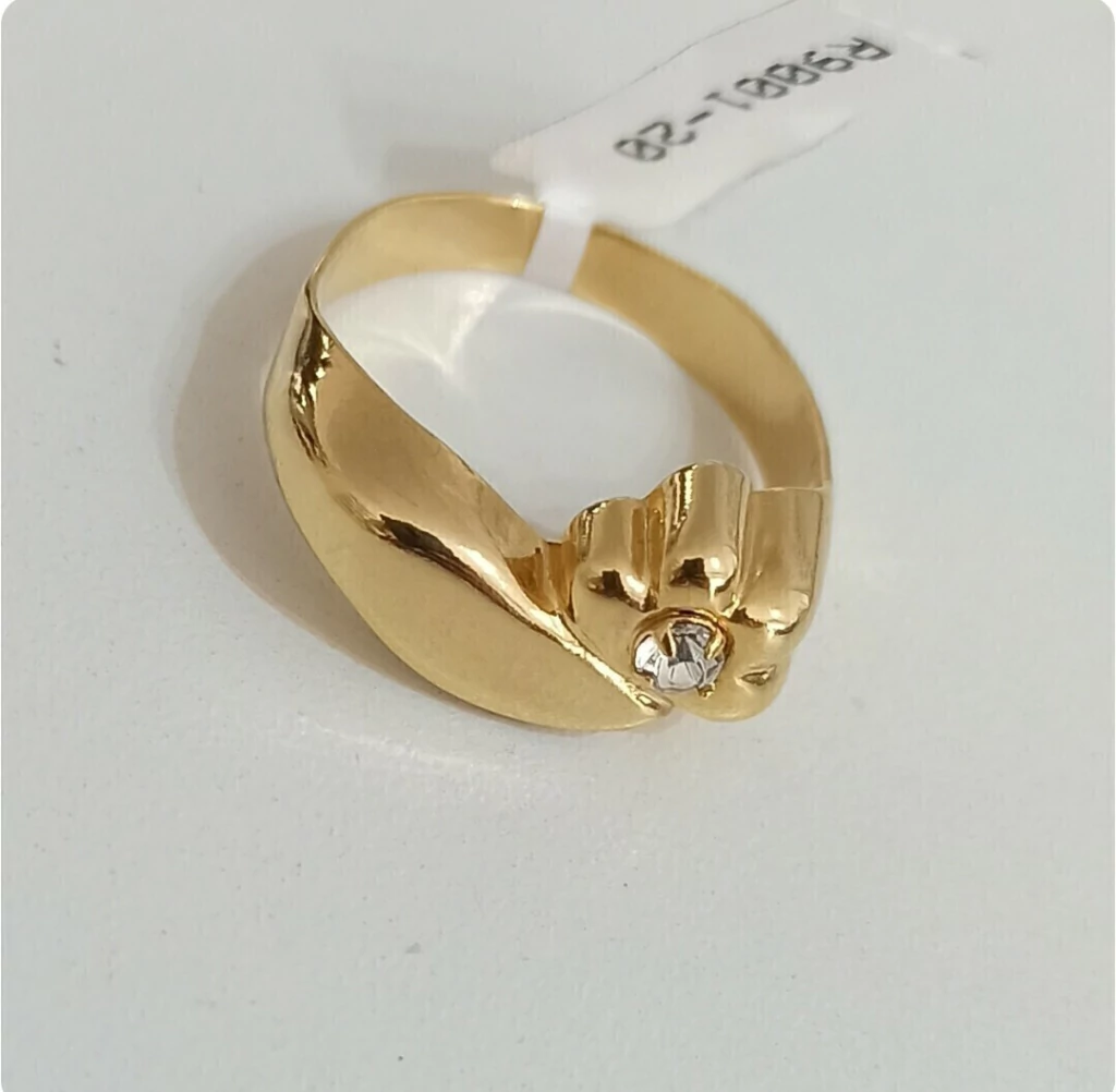 Anillo florecita Gold con cubic cristal/N°20