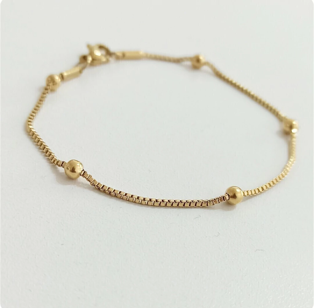 Pulsera Clapton bolitas clásica/Gold