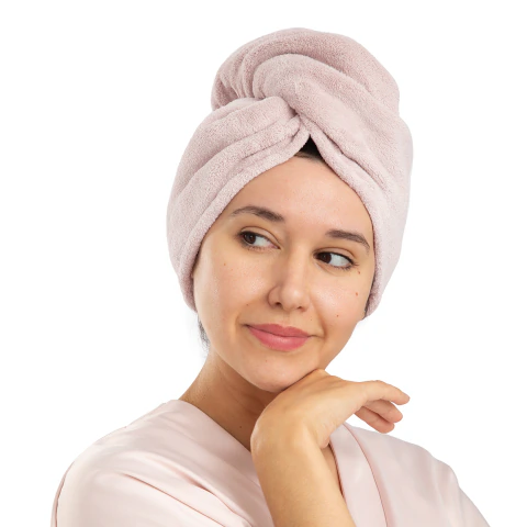 Turbante GLOW de coral fleece