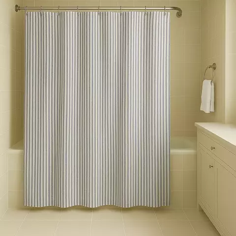 CORTINA DE BAÑO TUSOR "MIL RAYAS" GRIS OSCURO - comprar online