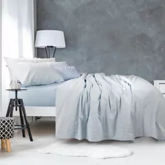 Juego De Sábanas 21/2 pl Full 180 Hilos 100% Algodón Palette Lines Celeste