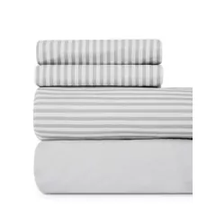 Juego De Sábanas Twin 180 Hilos 100% Algodón Palette Lines Gris - comprar online