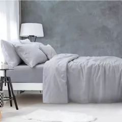 Juego De Sábanas Twin 180 Hilos 100% Algodón Palette Lines Gris