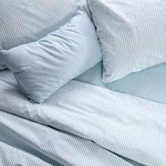 Juego De Sábanas Twin 180 Hilos 100% Algodón Palette Lines Celeste - comprar online