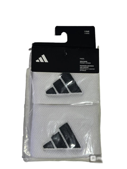 Par Muñequeras Adidas Angostas White/Black