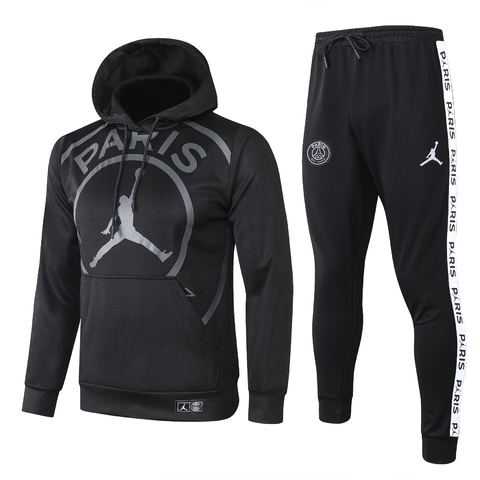 Conjunto Agasalho Jordan PSG Calça e Jaqueta com Capuz - Preto