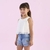 Conjunto Bata Tule Short Jeans Cristais PetitCherie