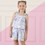 Conjunto Blue Petals Bata Short Azul Bebê MonSucré