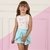 Conjunto Keep Smiling Blusa Canelada Short Azul Bebê MonSucré - comprar online