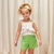Conjunto Floral Top Camadas Short Alfaiataria Verde Bambollina