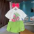 Conjunto Fresh Cherries Short Saia Verde Neon Momi