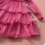 Vestido Chiffon Pink Manga Longa Flocado Málagah - Mari Kids