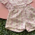 Conjunto Bata Short Laise Arabesco Floral Lilás Momi - Mari Kids