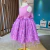 Vestido Luxo Isabella Tule 3D Lilás Farfalla - na internet