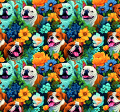 CORDURA PERROS CON FLORES x 50 cm