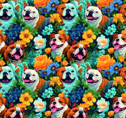 CORDURA PERROS CON FLORES x 50 cm