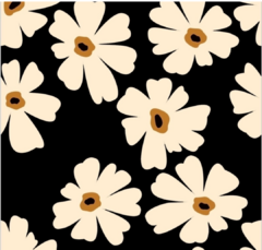 CORDURA FLOR CRUDO EN FONDO NEGRO x 50 cm